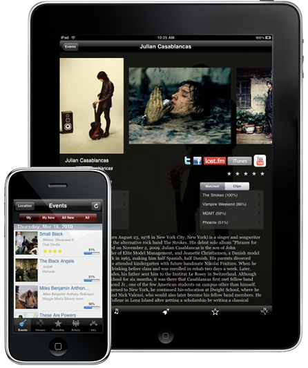 BandMate iPhone App Screen